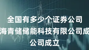 全国有多少个证券公司青海青储储能科技有限公司成立